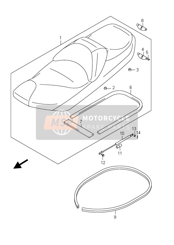 Suzuki AN400(A)(ZA) BURGMAN 2011 Asiento (AN400ZA E19) para un 2011 Suzuki AN400(A)(ZA) BURGMAN